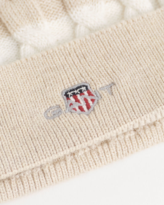 Baby Shield Striped Cable Beanie