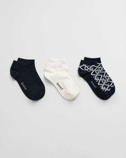 3-Pack Monogram Ankle Socks