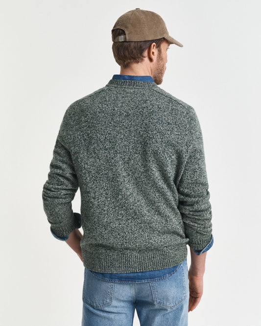 Wool Blend MoulineCrew Neck Sweater