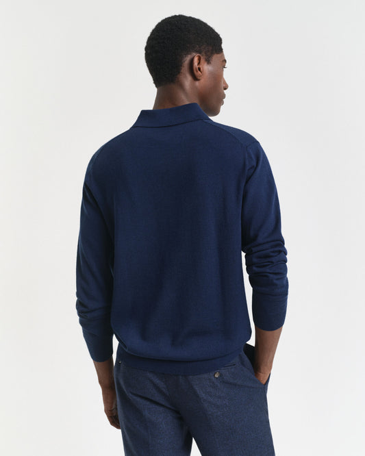 Extra Fine Merino Wool Polo Sweater