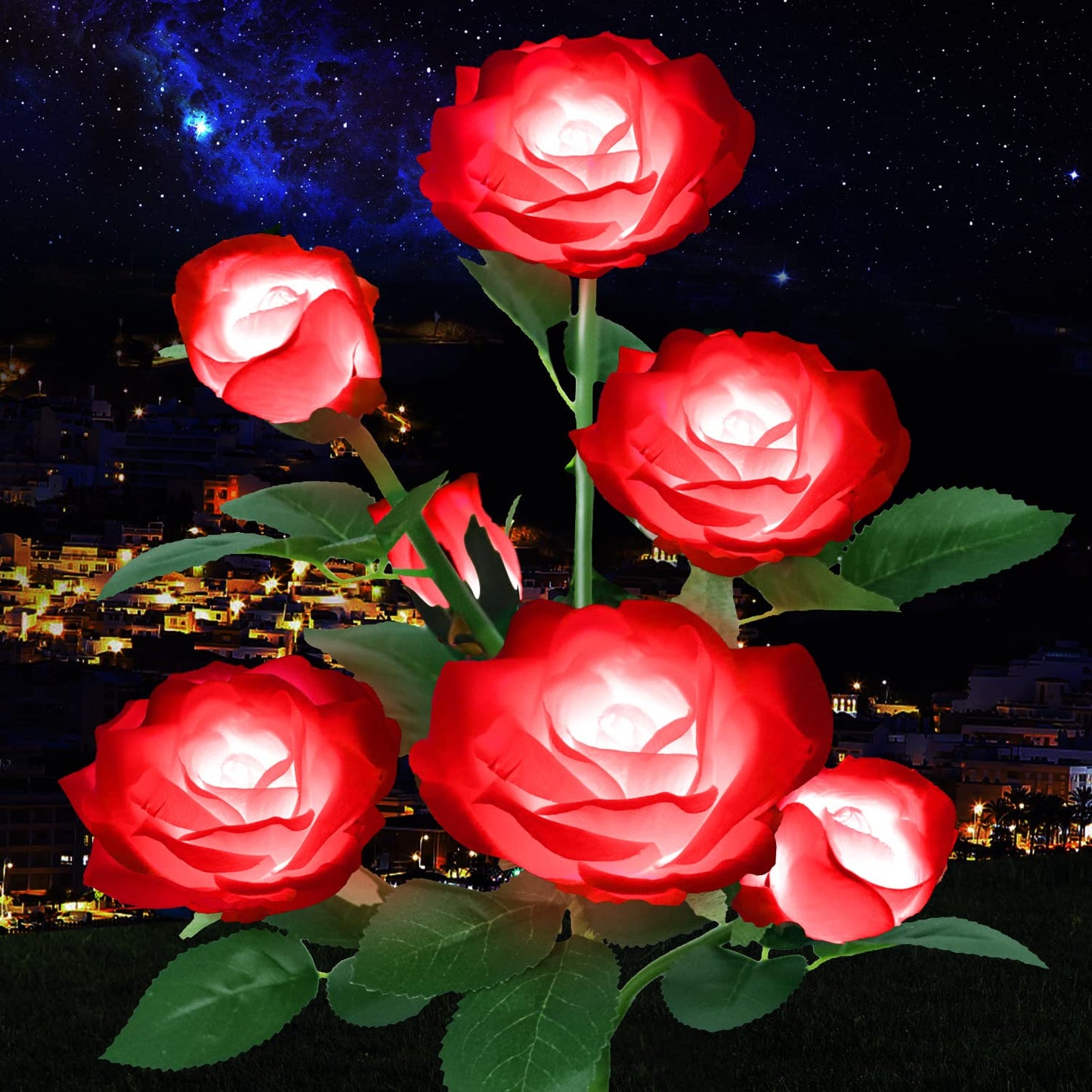 [🏆49% OFF]Chikalabs Garden Rose Solar Flower Stake Lights