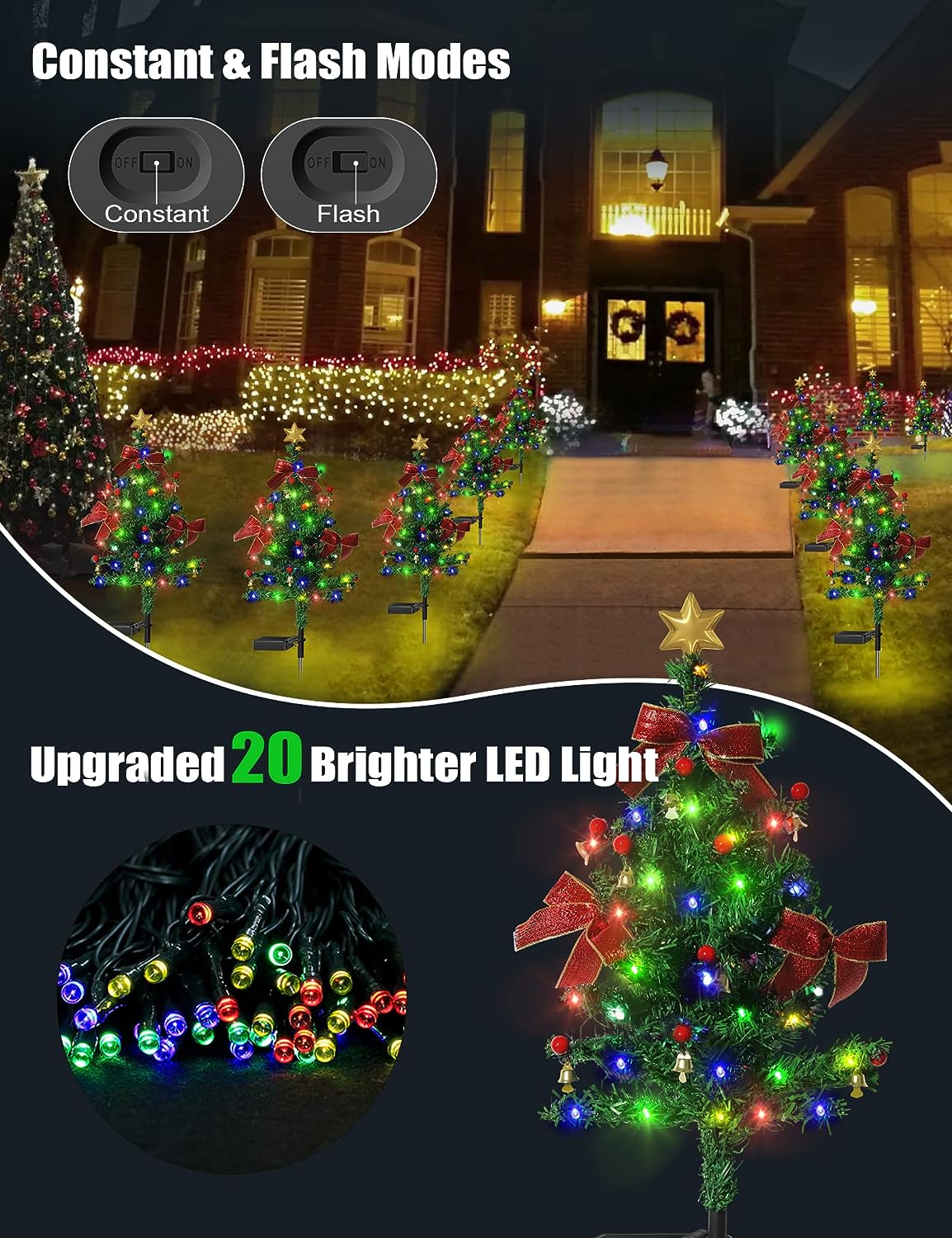 🎄Chikalabs Garden Holiday Decorations Solar Christmas Tree Lights