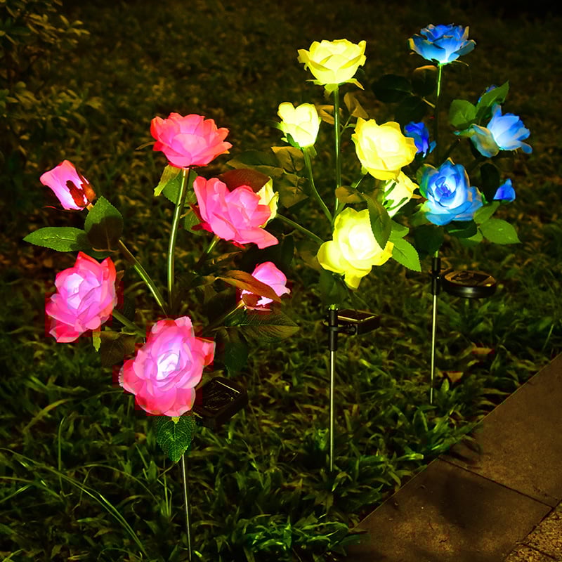 [🏆49% OFF]Chikalabs Garden Rose Solar Flower Stake Lights