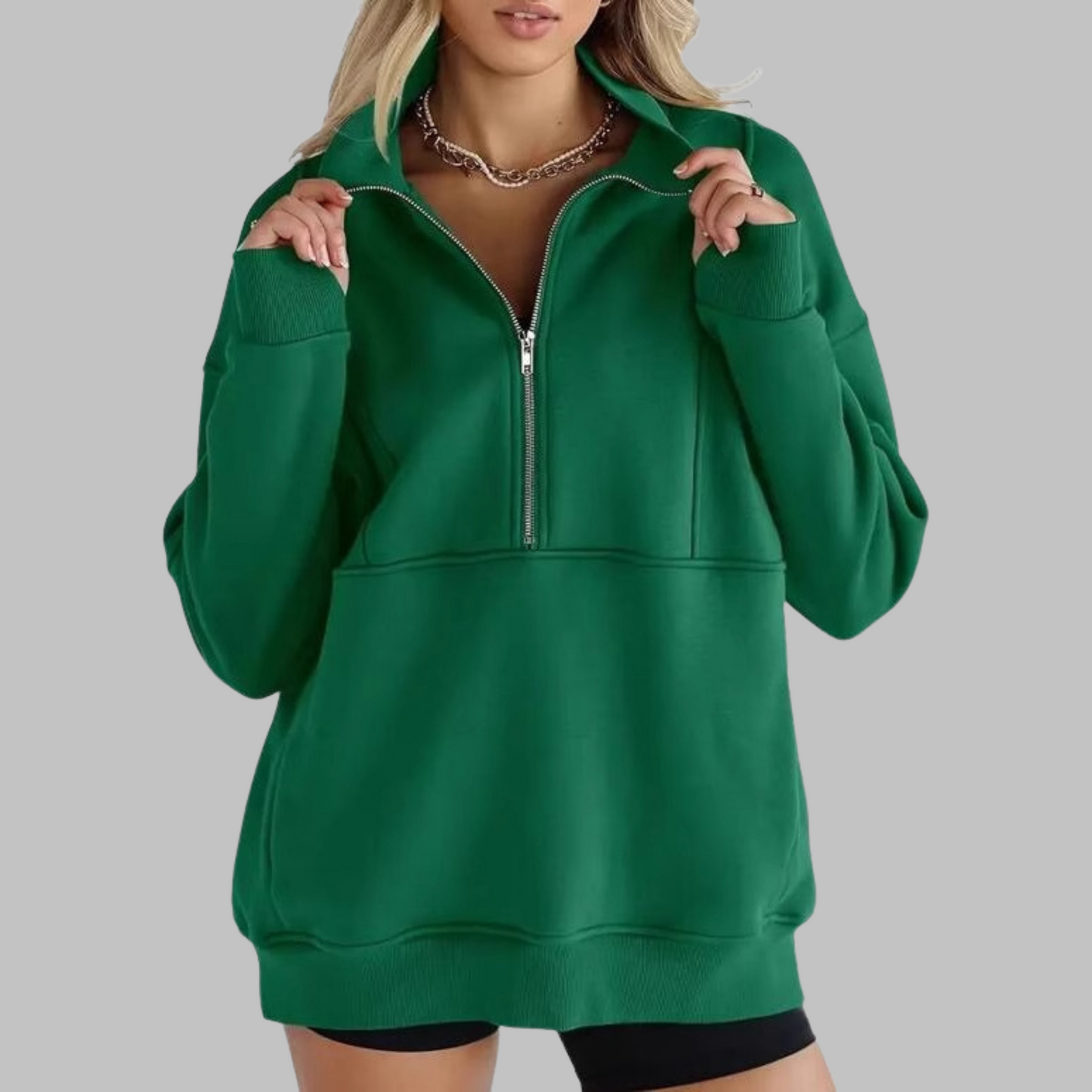 ✨Top-1 Pullover 2025✨Women Fall/Winter Comfy Collar Half Zip Oversized Long Sleeve Sweatshirt
