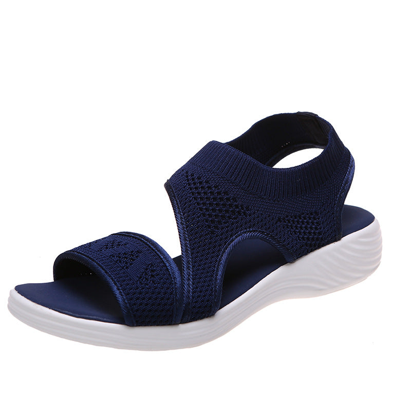 Women Summer Casual Shoes Hollow Peep Toe Mesh Platform Sandals