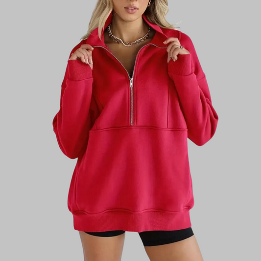 ✨Top-1 Pullover 2025✨Women Fall/Winter Comfy Collar Half Zip Oversized Long Sleeve Sweatshirt