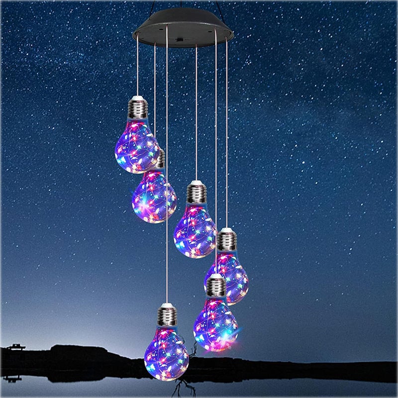 🔥2025 BEST GIFT TO FAMILY🔥Colorful LED Solar-Powered Light Bulb Wind Chimes