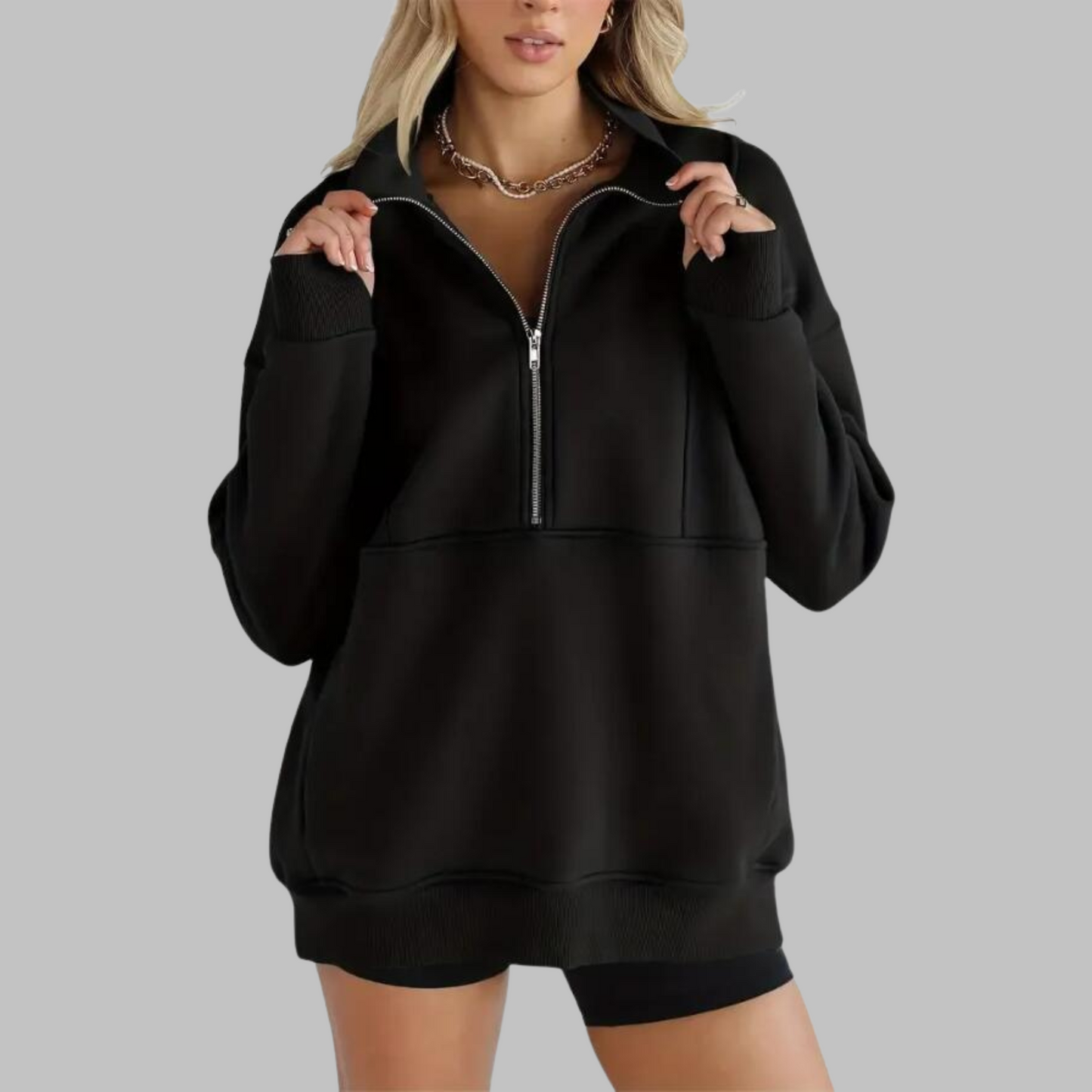 ✨Top-1 Pullover 2025✨Women Fall/Winter Comfy Collar Half Zip Oversized Long Sleeve Sweatshirt