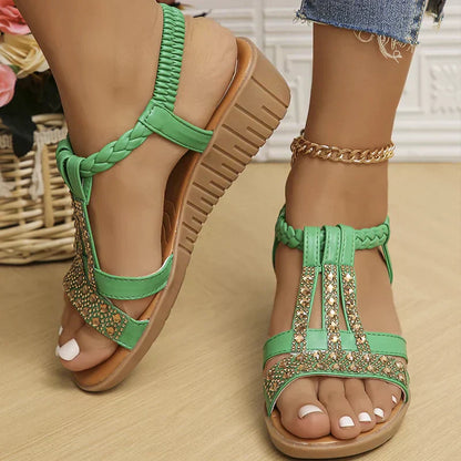 Women's Summer 2025 Hot Sale Orthopaedic Rhinestone Sandals