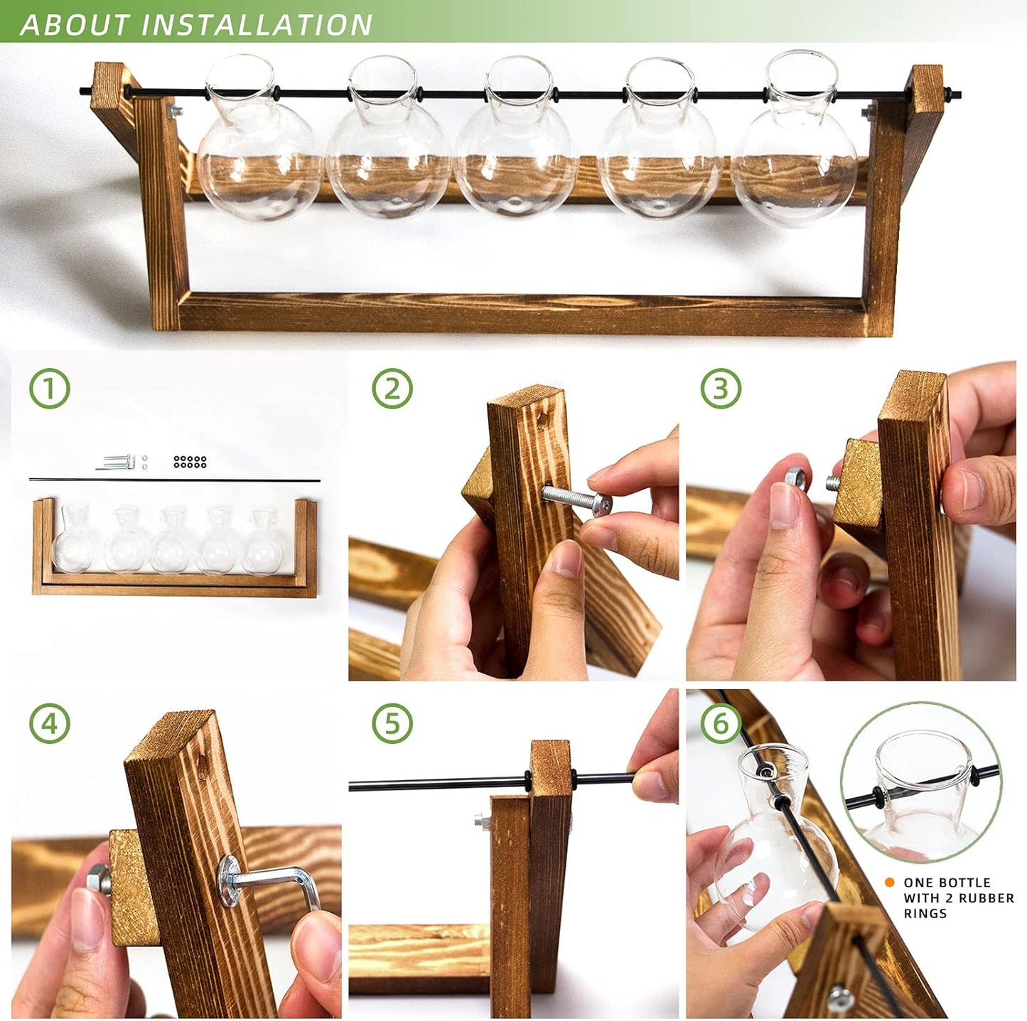 Chikalabs 5 Bulbs Plant Propagation Swing Stations Glass Terrarium