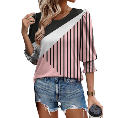 🥳Women Summer Printed Tops Elbow Sleeve Loose Fit Tee
