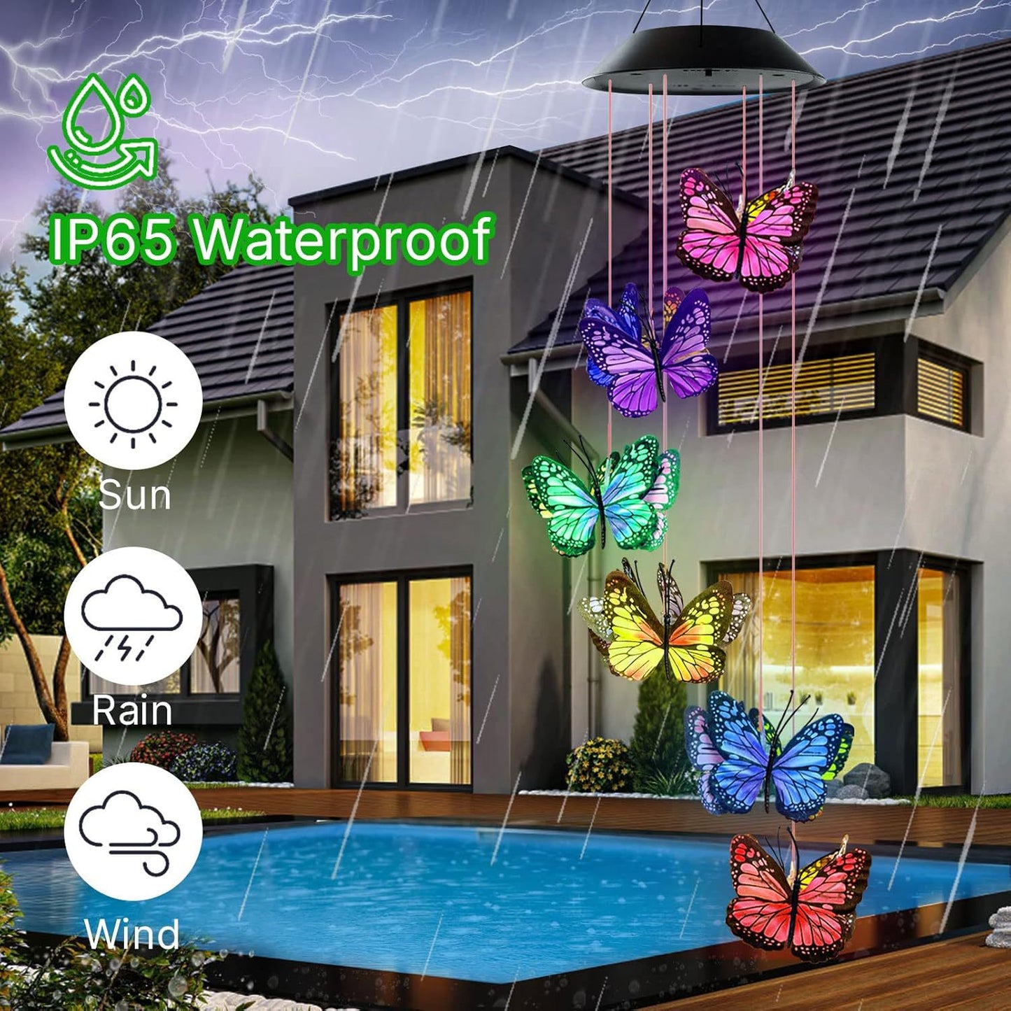 🦋 Beautify Your Garden 2025- ✨Chikalabs Creative Hummingbird Solar Wind Chimes