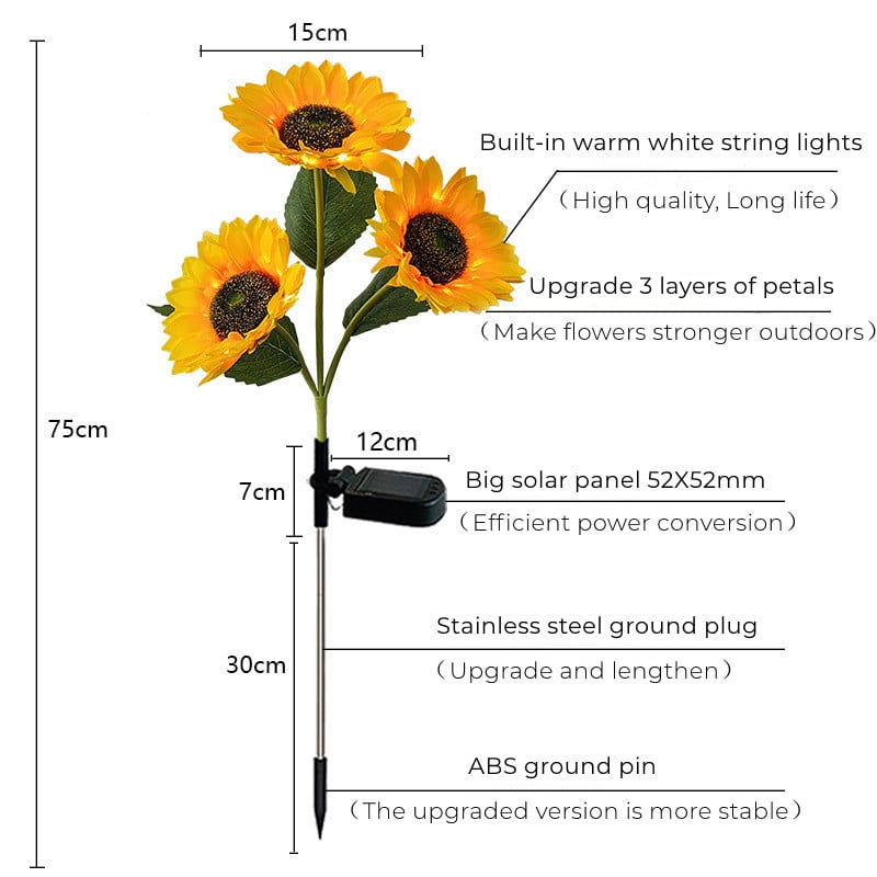🔥LAST DAY SALE🌻Chikalabs Garden Waterproof Solar Sunflower Light🔥