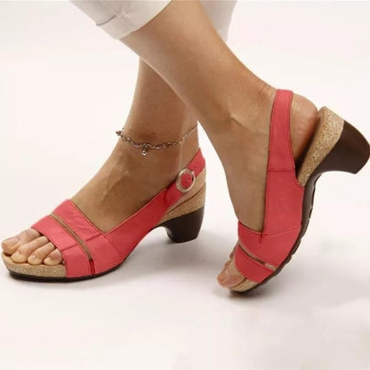 Women's Beach High Heel Wedge Buckle Sandals