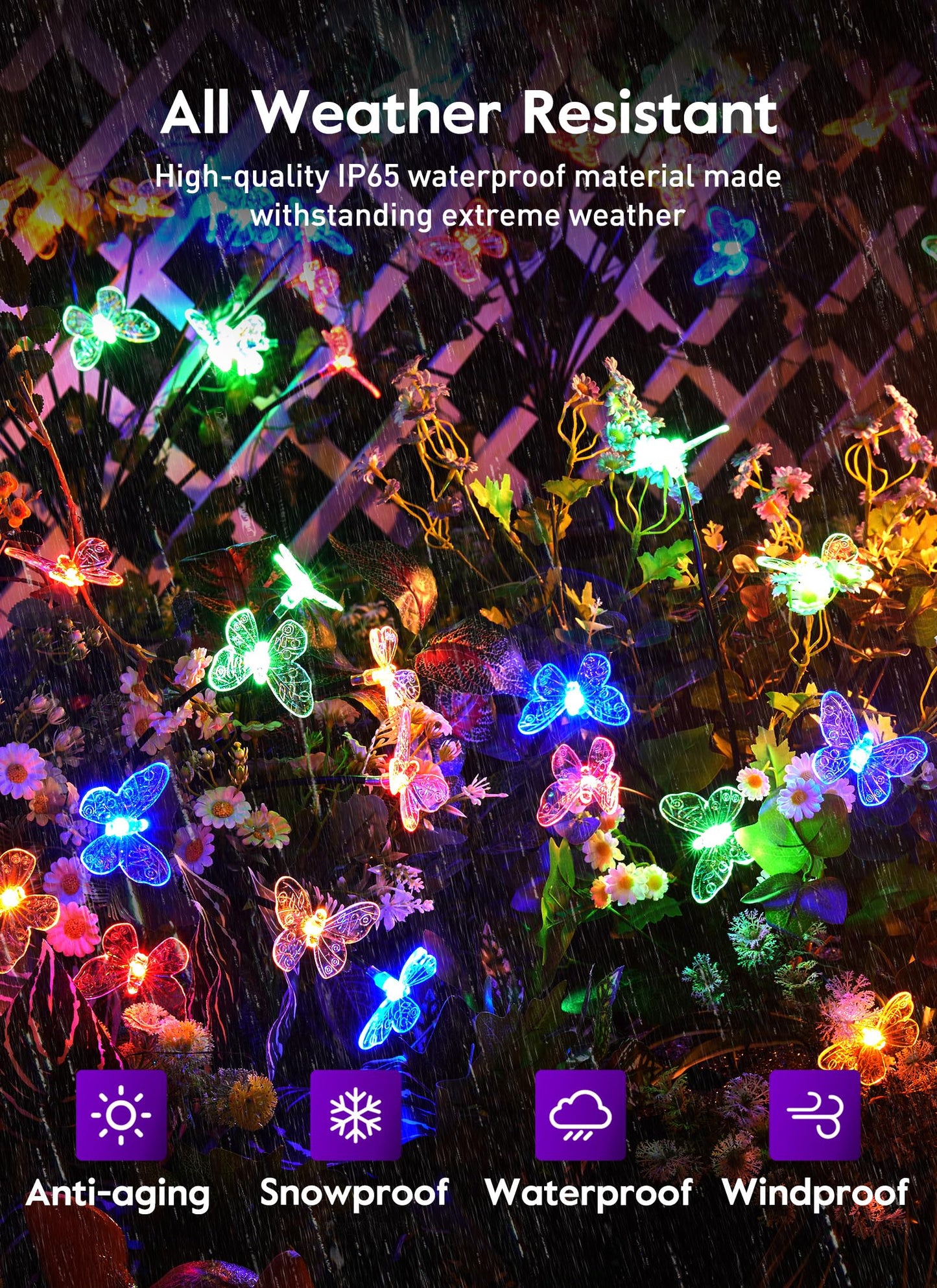 💐Chikalabs Garden Solar Garden Lights, 2 Lighting Modes