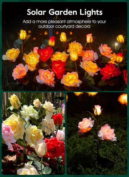 💐Chikalabs Garden Rose Solar Flower Lights