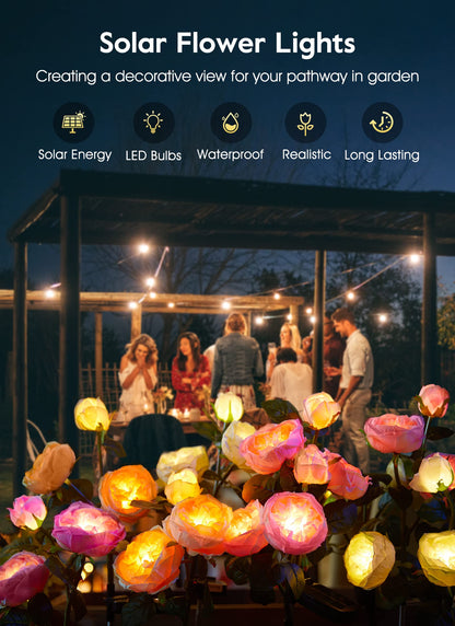 💐Chikalabs Garden Rose Solar Flower Lights
