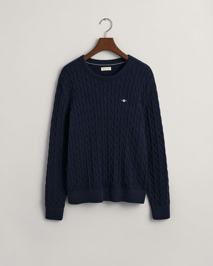 Teens Shield Cotton Cable Knit Crew Neck Sweater