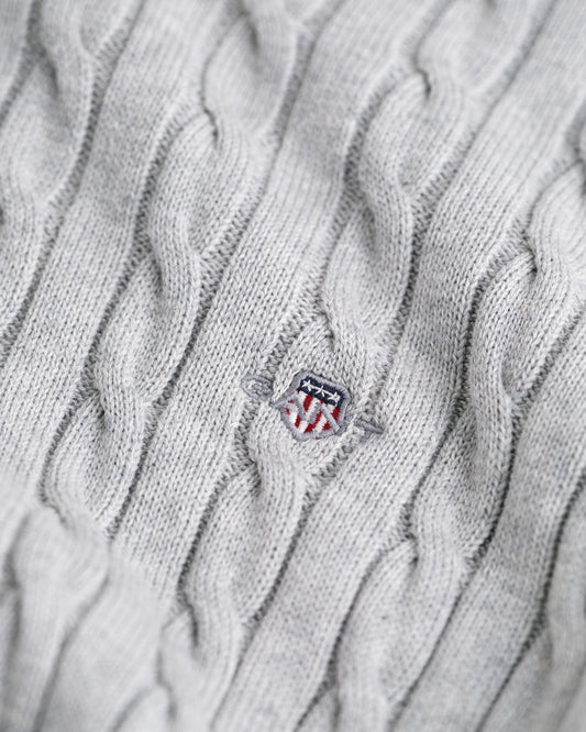 Teens Shield Cotton Cable Knit Crew Neck Sweater