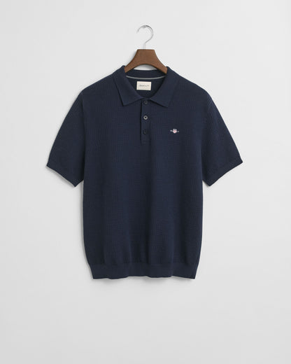 Textured Cotton Polo Shirt