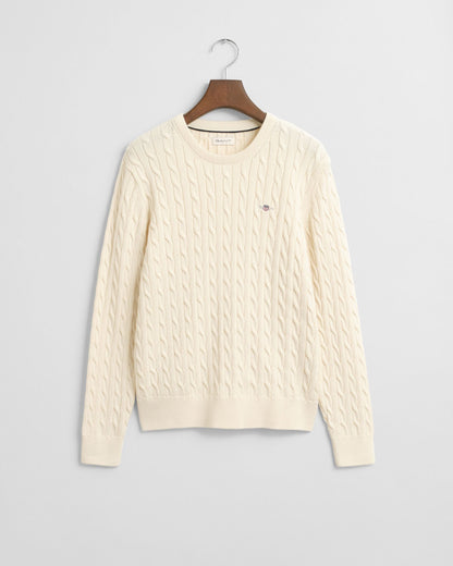 Teens Shield Cotton Cable Knit Crew Neck Sweater