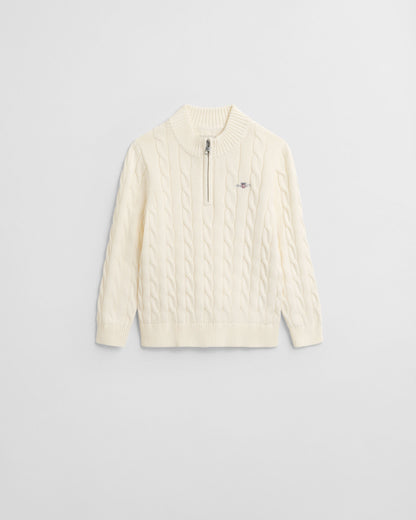 Kids Cotton Cable Half-Zip Sweater