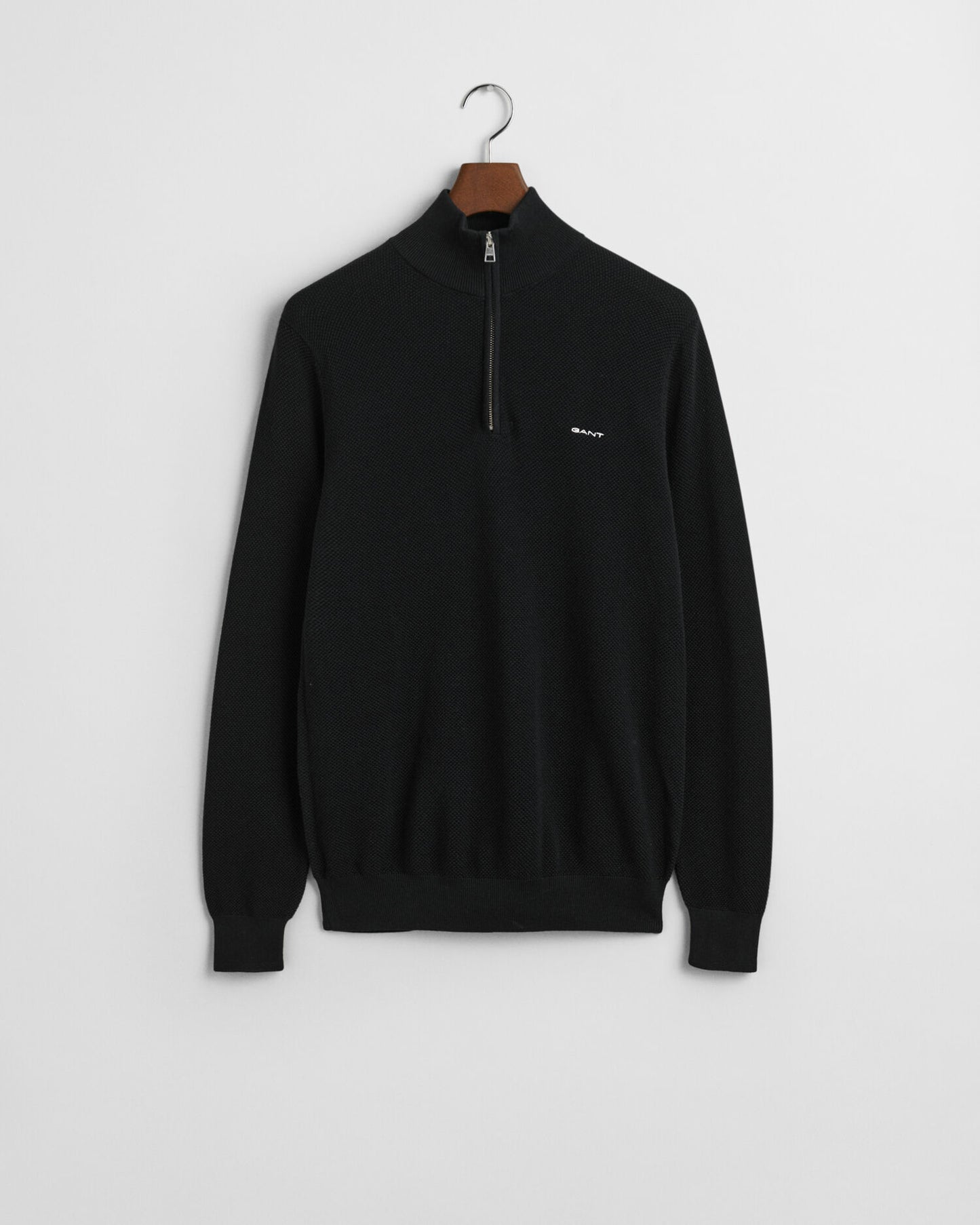 Cotton Piqué Half-Zip Sweater