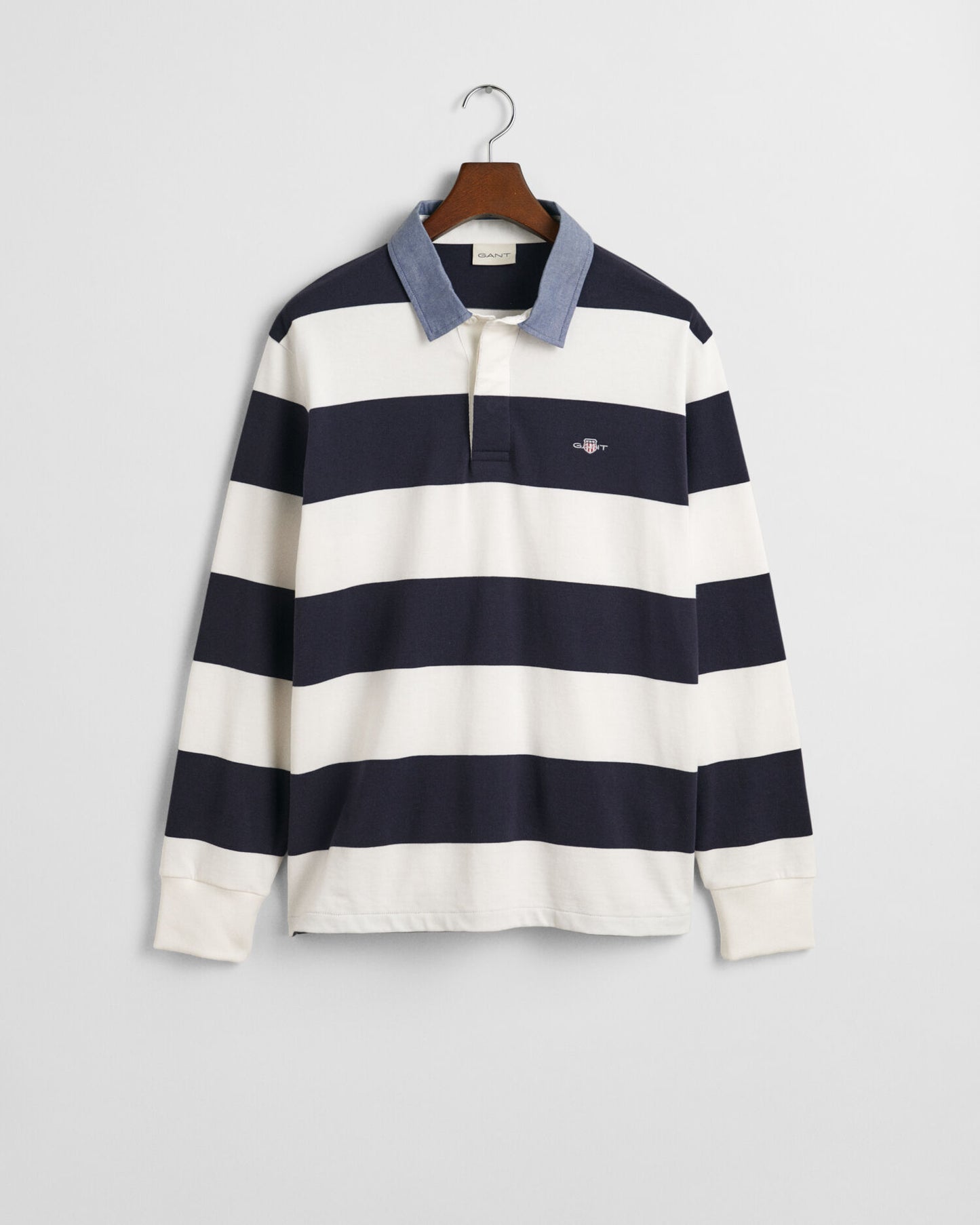 Chambray Collar Striped Heavy Rugger