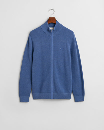 Cotton Piqué Zip Cardigan