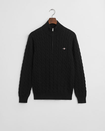 Cotton Cable Knit Half-Zip Sweater