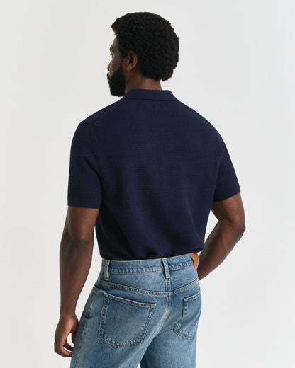 Textured Cotton Polo Shirt