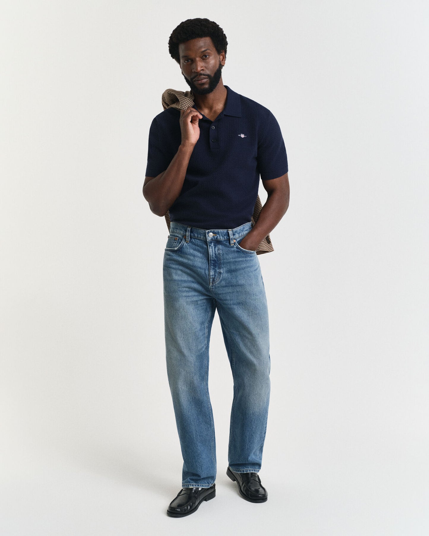 Textured Cotton Polo Shirt