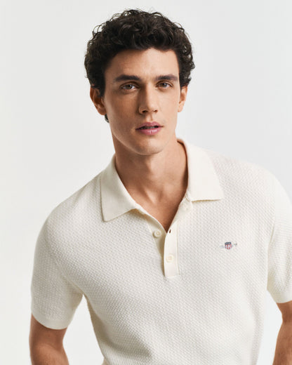 Textured Cotton Polo Shirt