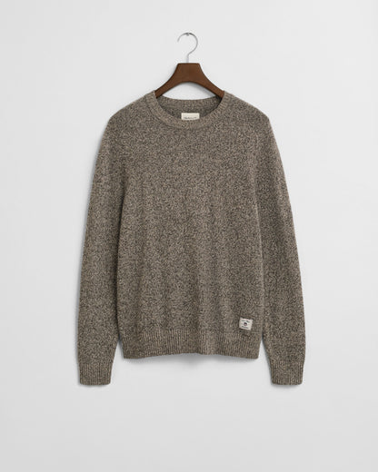 Wool Blend MoulineCrew Neck Sweater