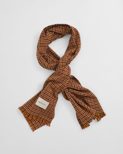 Wide Wool Gingham Scarf