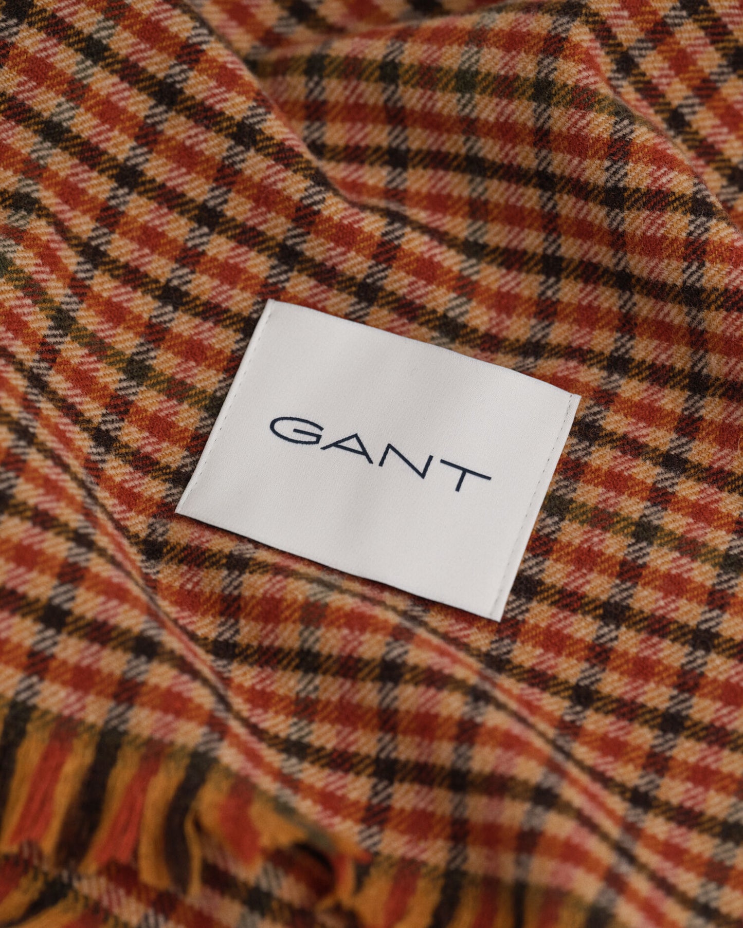 Wide Wool Gingham Scarf