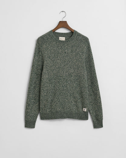 Wool Blend MoulineCrew Neck Sweater