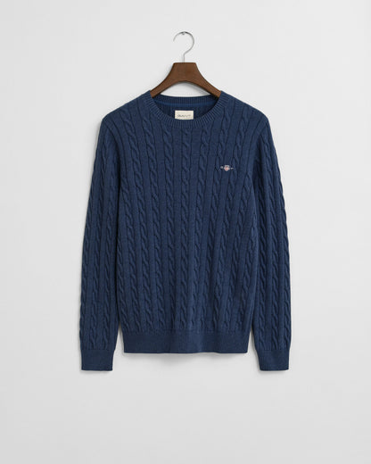 Cotton Cable Knit Crew Neck Sweater