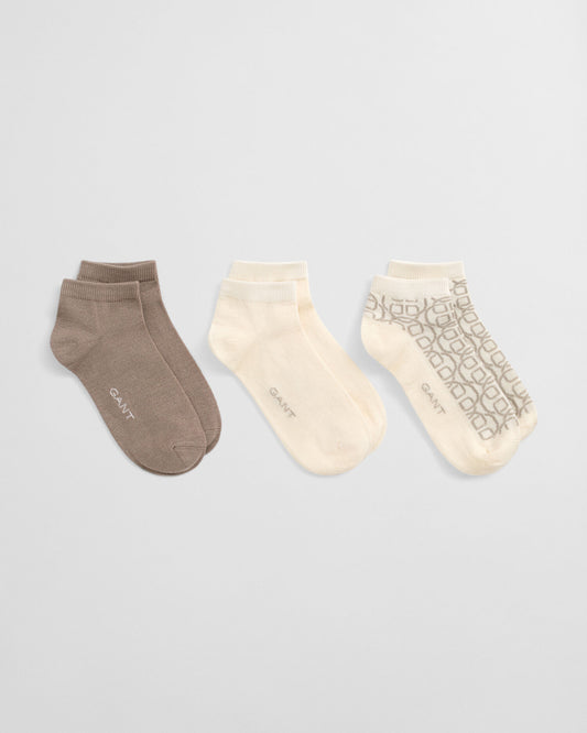 3-Pack Monogram Ankle Socks
