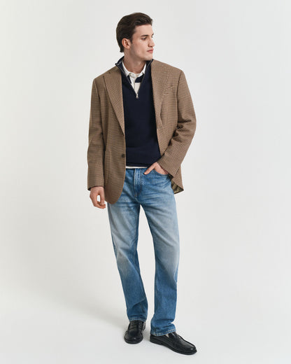 Cotton Piqué Half-Zip Sweater