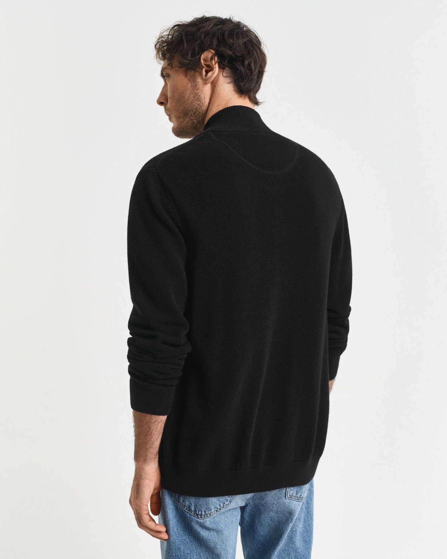 Cotton Piqué Zip Cardigan