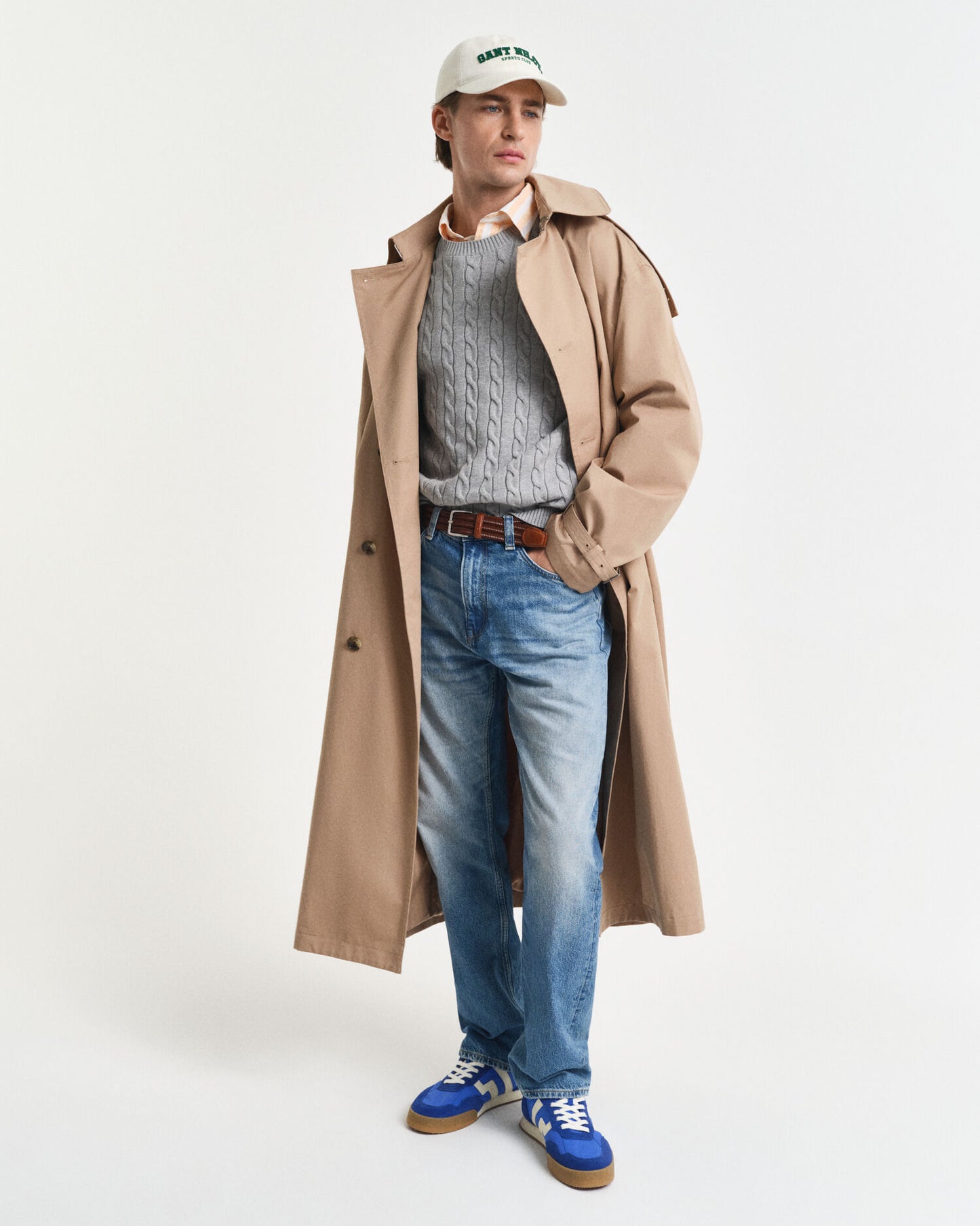 Cotton Cable Knit Crew Neck Sweater