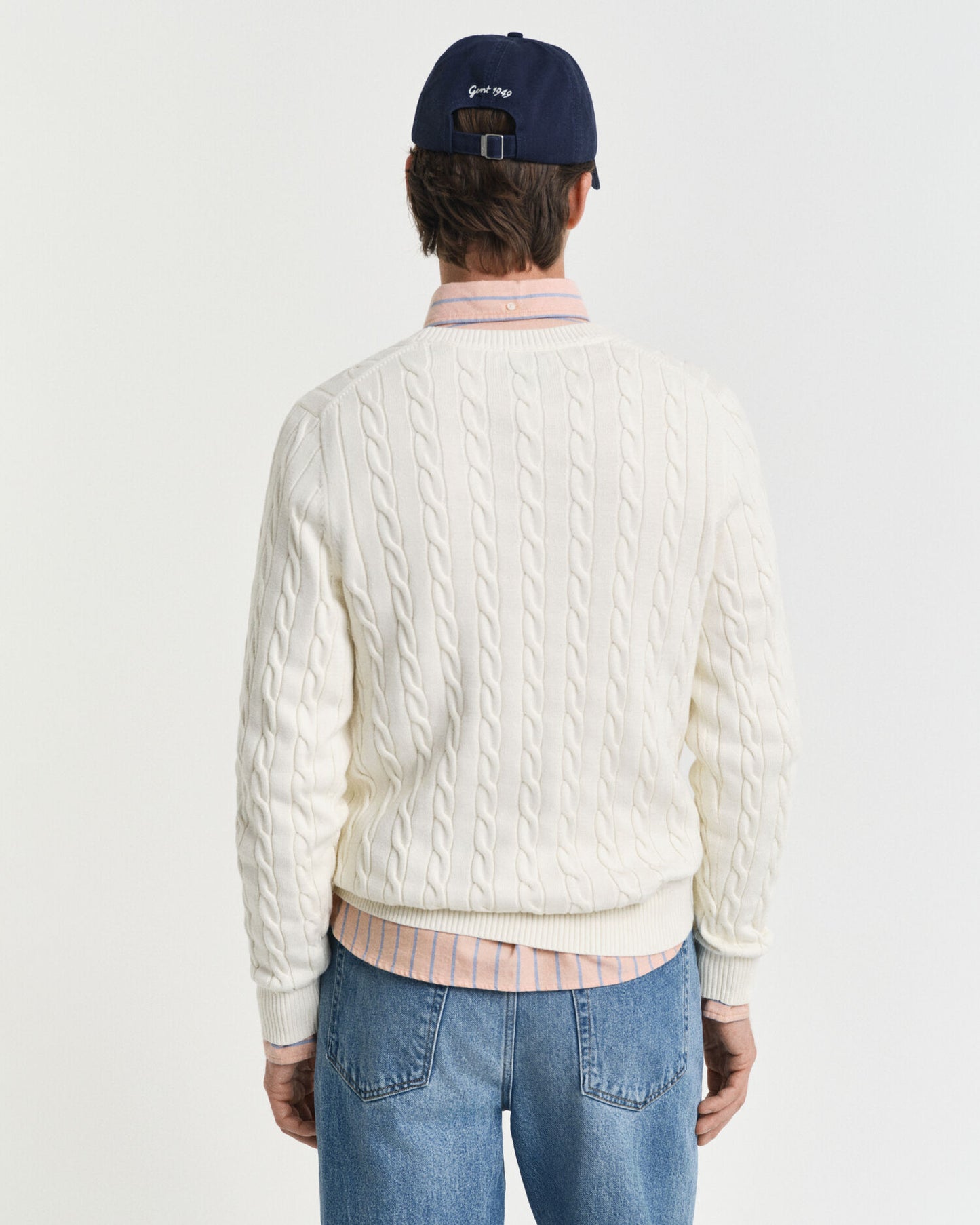 Cotton Cable Knit Crew Neck Sweater