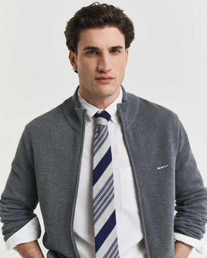 Cotton Piqué Zip Cardigan