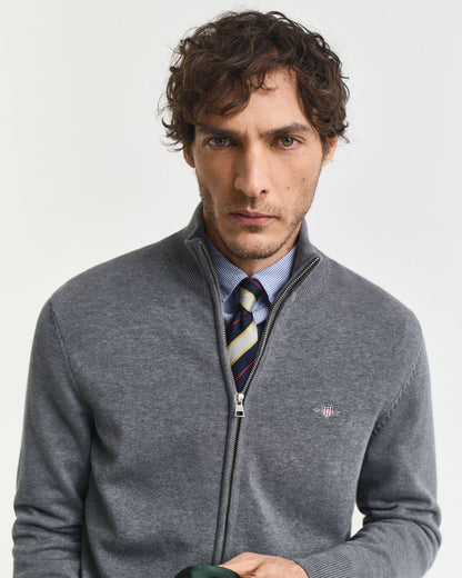 Casual Cotton Zip Cardigan