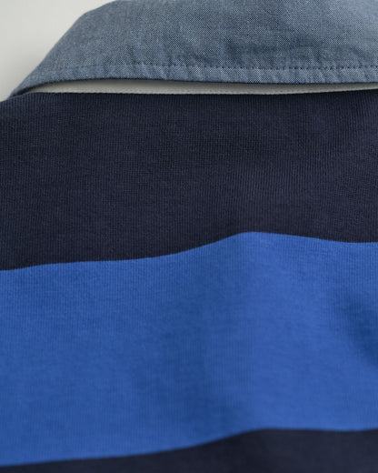 Chambray Collar Striped Heavy Rugger