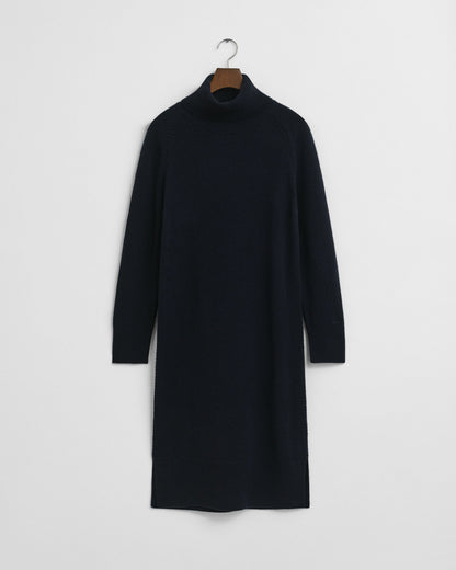 Knit Detail Turtleneck Dress