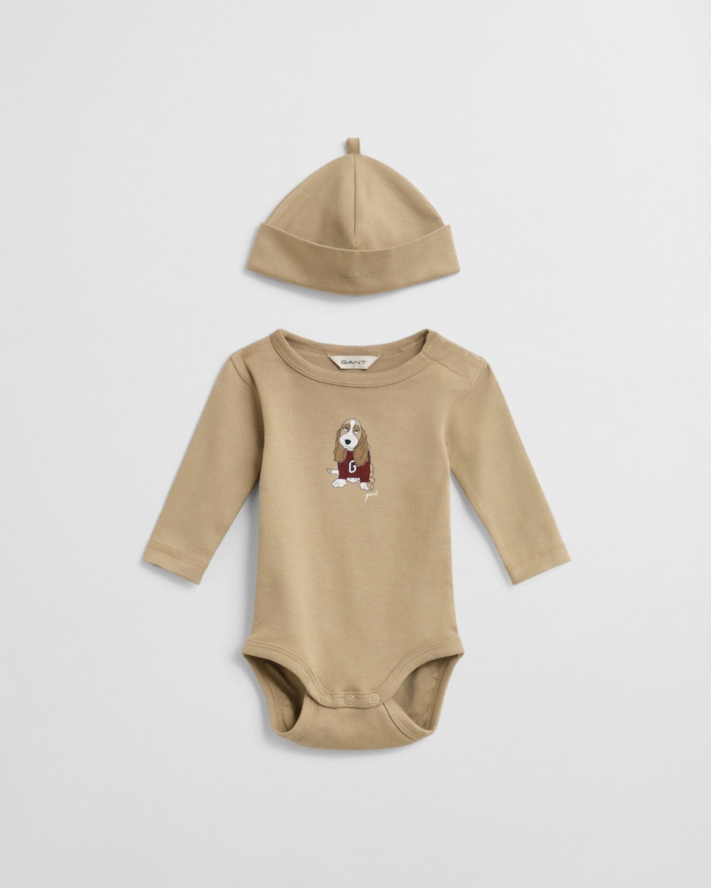 Baby Dog Print Bodysuit & Beanie
