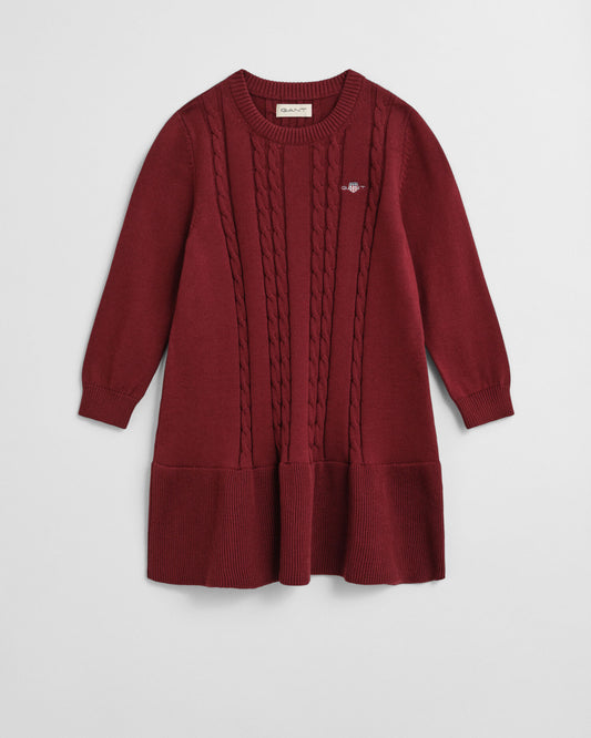 Girls Cotton Cable Knit Dress