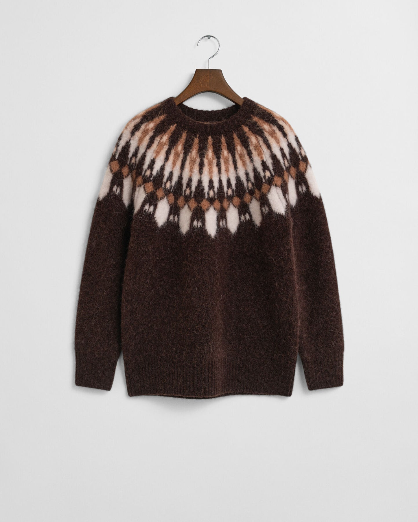 Alpaca Blend Fair Isle Crew Neck Sweater